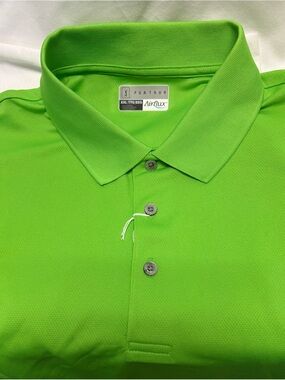 PGA Tour Airflux Men's Bright Lime Green Polo Golf Shirt XXL TTG NWT
